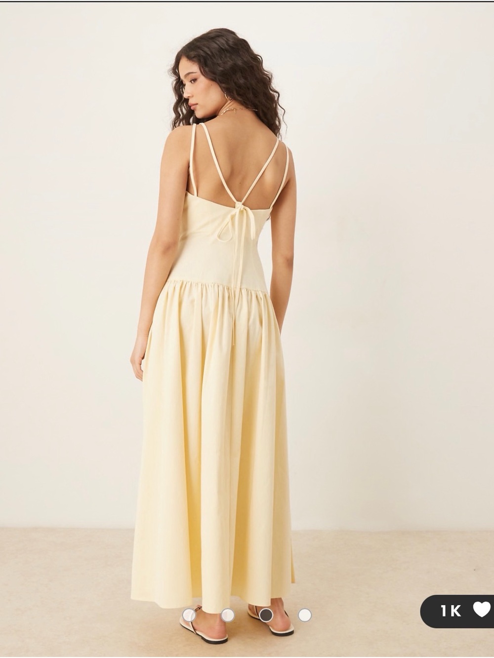 ASOS DESIGN premium strappy seam detail dropped waist midi dress 6 - Picture 3 of 3